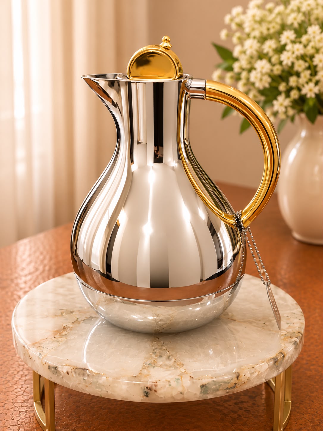 Luxury 1-Liter Thermos Flask – Silver or Gold