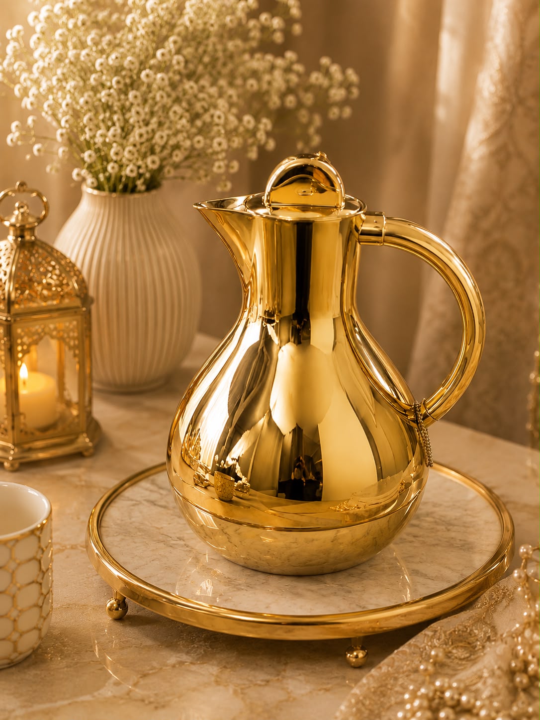 Luxury 1-Liter Thermos Flask – Silver or Gold