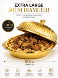 50CM Premium gold Serving Tray with Dome Lid – Extra Large