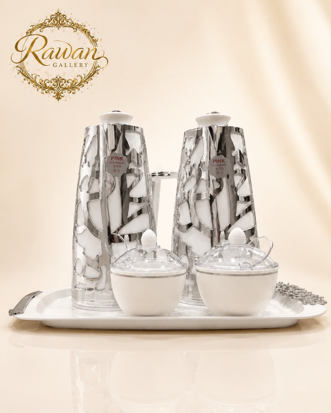 Arabic Coffee & Tea Thermos Serving Set – Silver or Gold