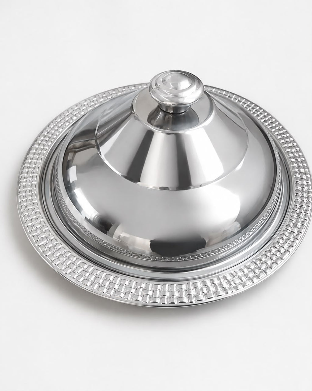 40CM Stainless Steel Serving Tray with Dome Cover – Gold or Silver
