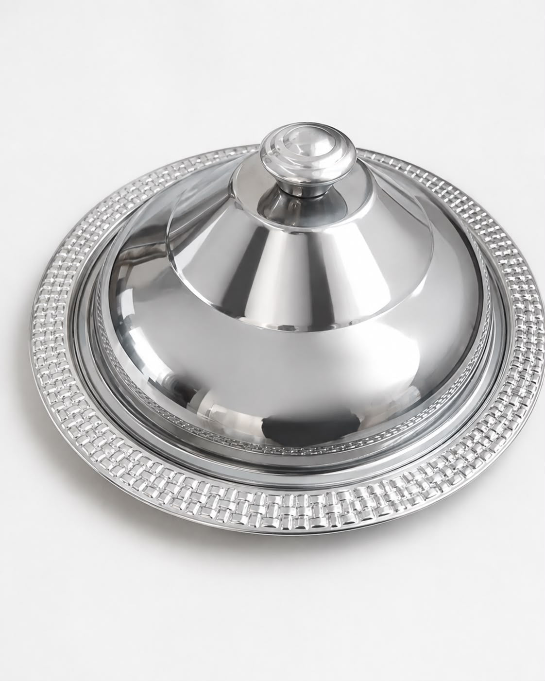 40CM Stainless Steel Serving Tray with Dome Cover – Gold or Silver
