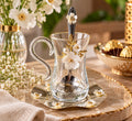 Luxury White Floral Glass Tea Set - 12 Pieces